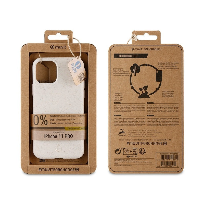 Carcasa Muvit for change Apple iPhone 11 Pro bambootek coton color blanco.