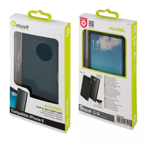 Funda Muvit minigel fina para Apple iPhone 6 color azul.