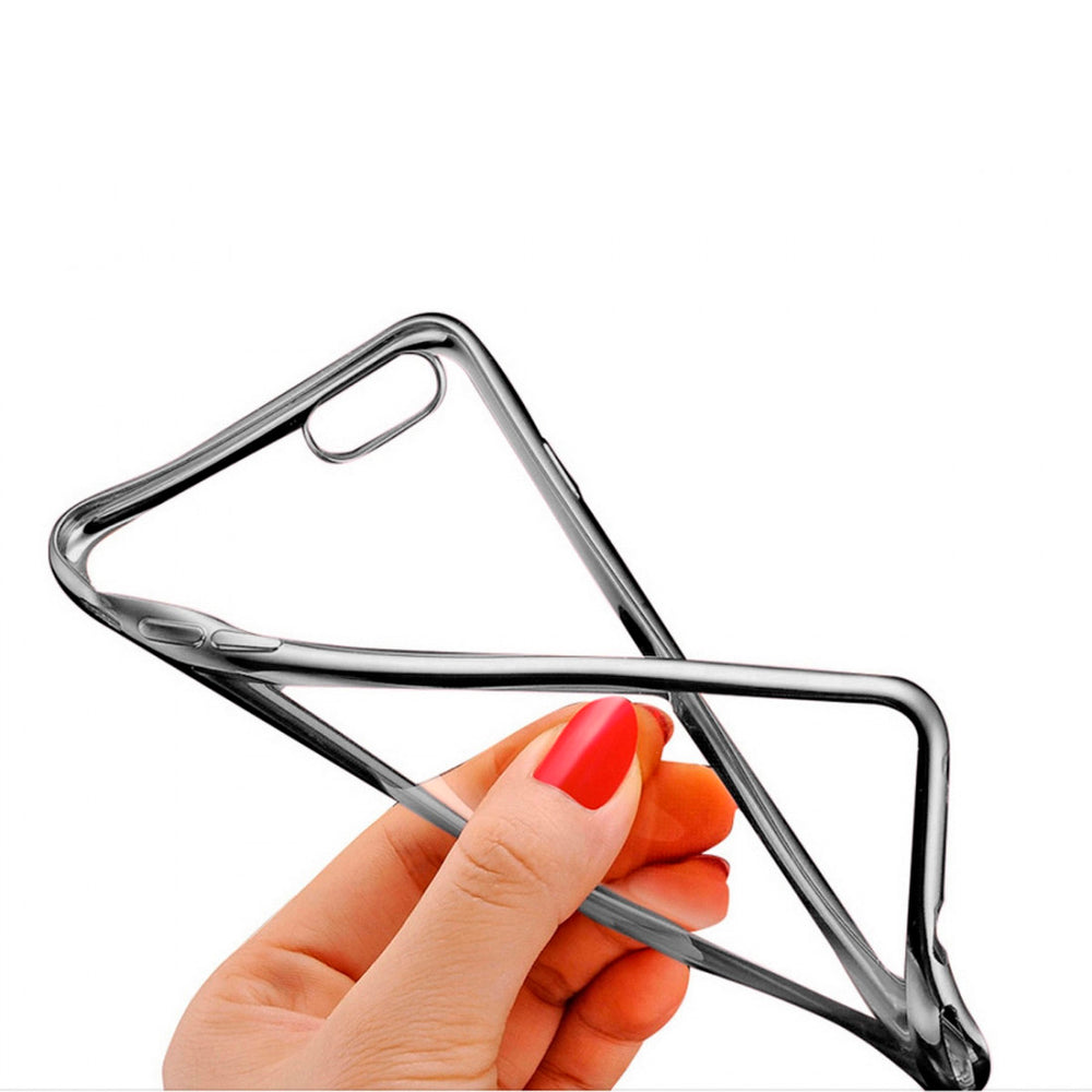 Funda Muvit Life Bling para Apple iPhone 6/6s Transparente con Marco Plata.