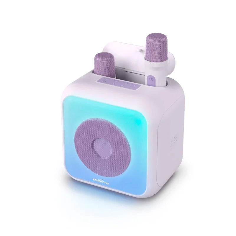 Altavoz BigBen PARTYBTKML Bluetooth LED con 2 Micrófonos Karaoke Lila