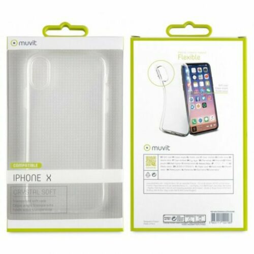 Funda Muvit Cristal Soft para Apple iPhone XS/X color transparente.