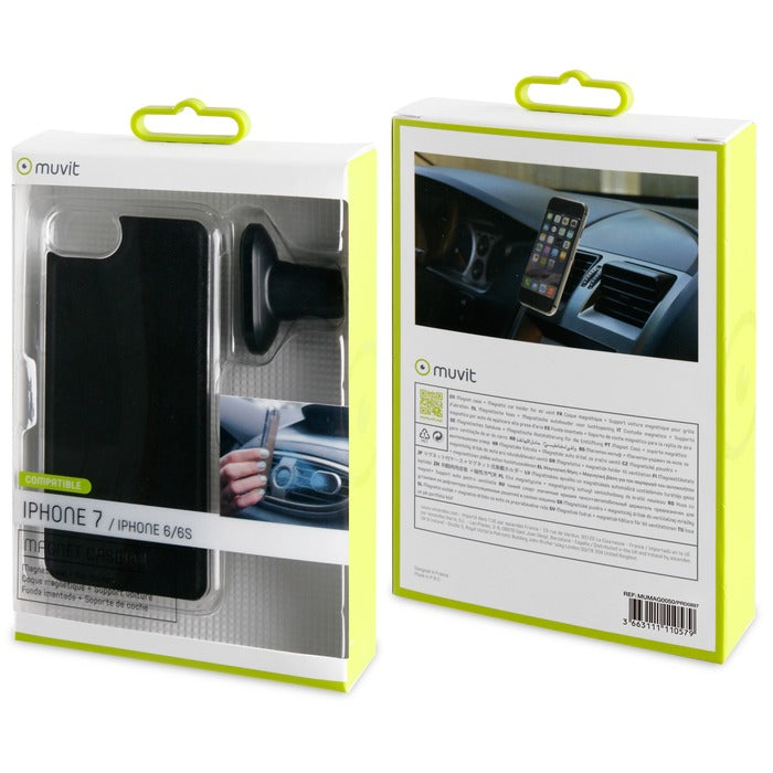 Carcasa Muvit Magnético para iPhone 7/8/6S/6 con Soporte Magnético para Coche.
