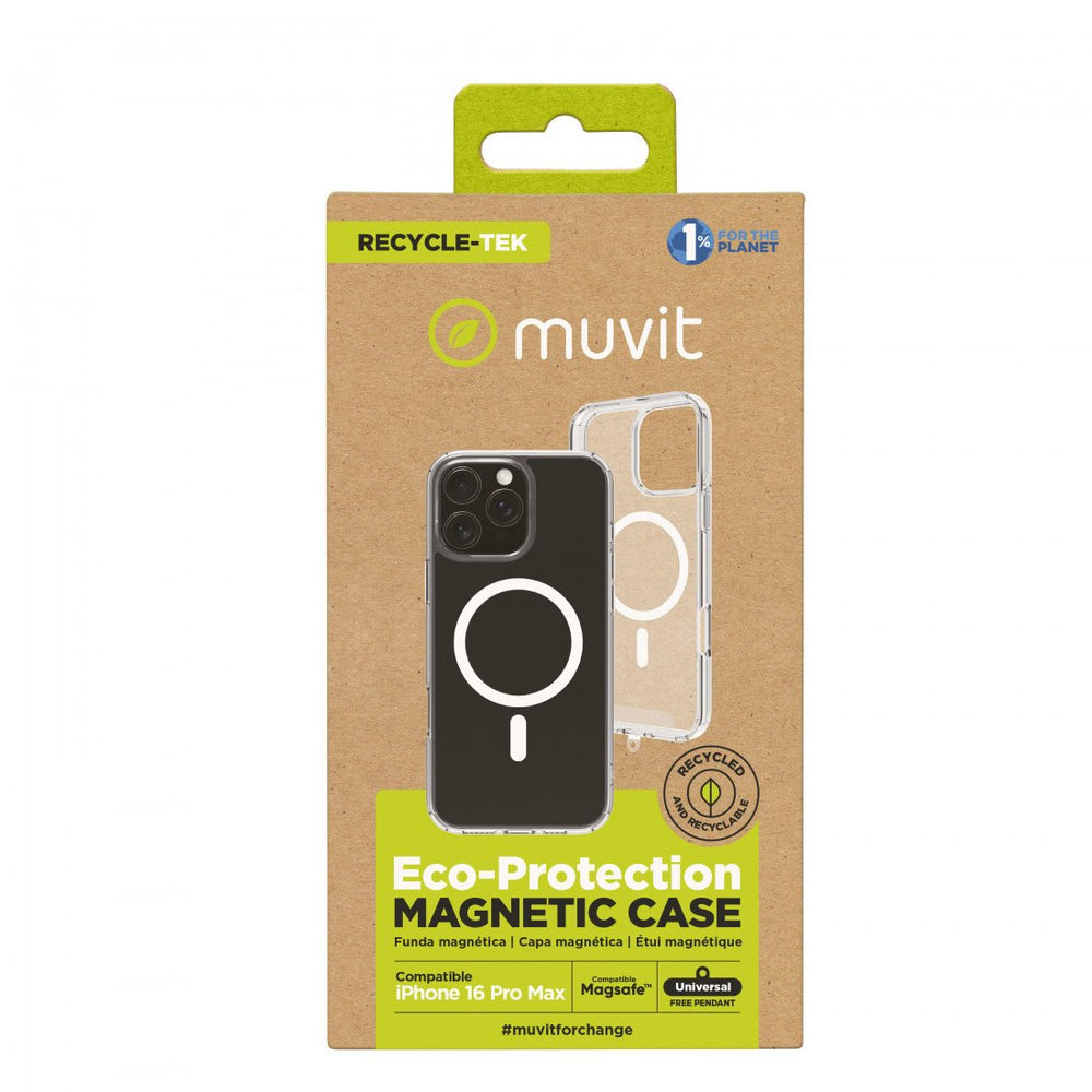 Funda Muvit for Change Magsafe compatible Apple iPhone 16 Pro Max transparente