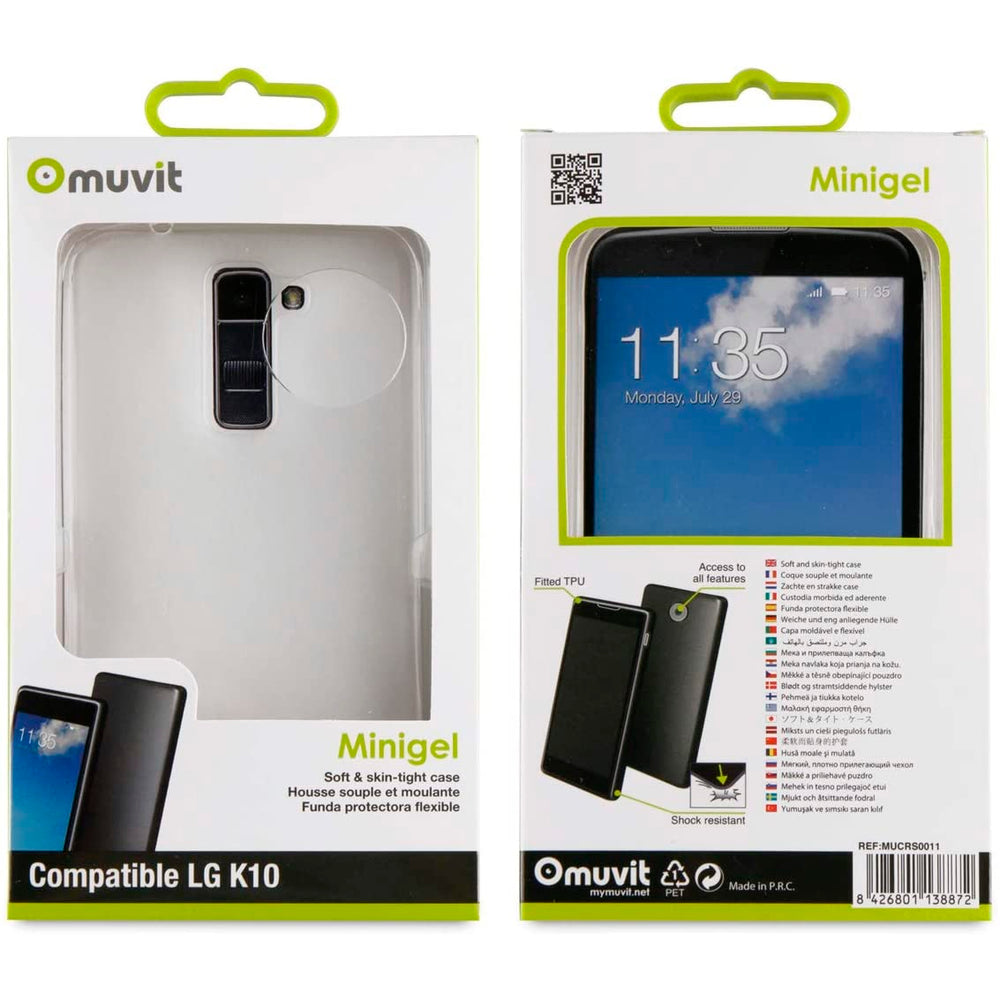 Funda Muvit Cristal Soft para LG K10 transparente.