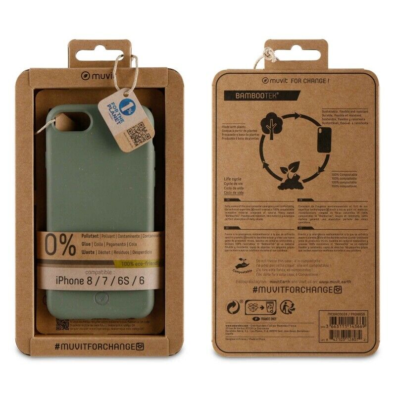 Funda Muvit for Change para Apple iPhone 8/7/6s/6 bambootek verde musgo