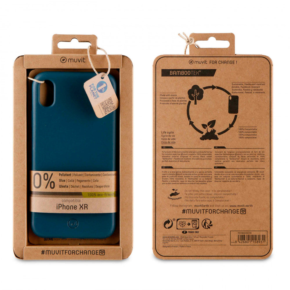 Funda Muvit for Change para Apple iPhone XR bambootek dark ocean.