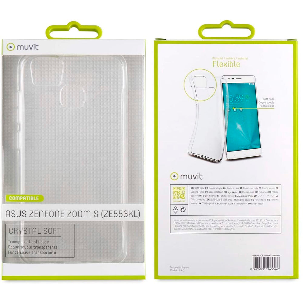 Funda Muvit Crystal Soft para ASUS Zenfone Zoom S transparente.