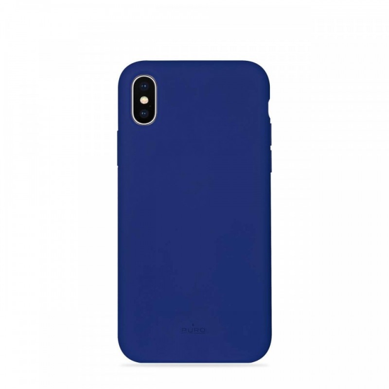 Funda Puro silicona con microfibra para Apple iPhone XS Max icon azul