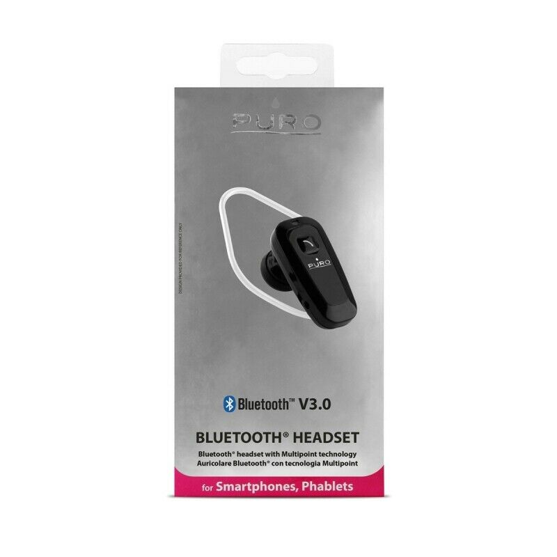 Auricular Bluetooth Puro negro **Embalaje dañado, producto nuevo**