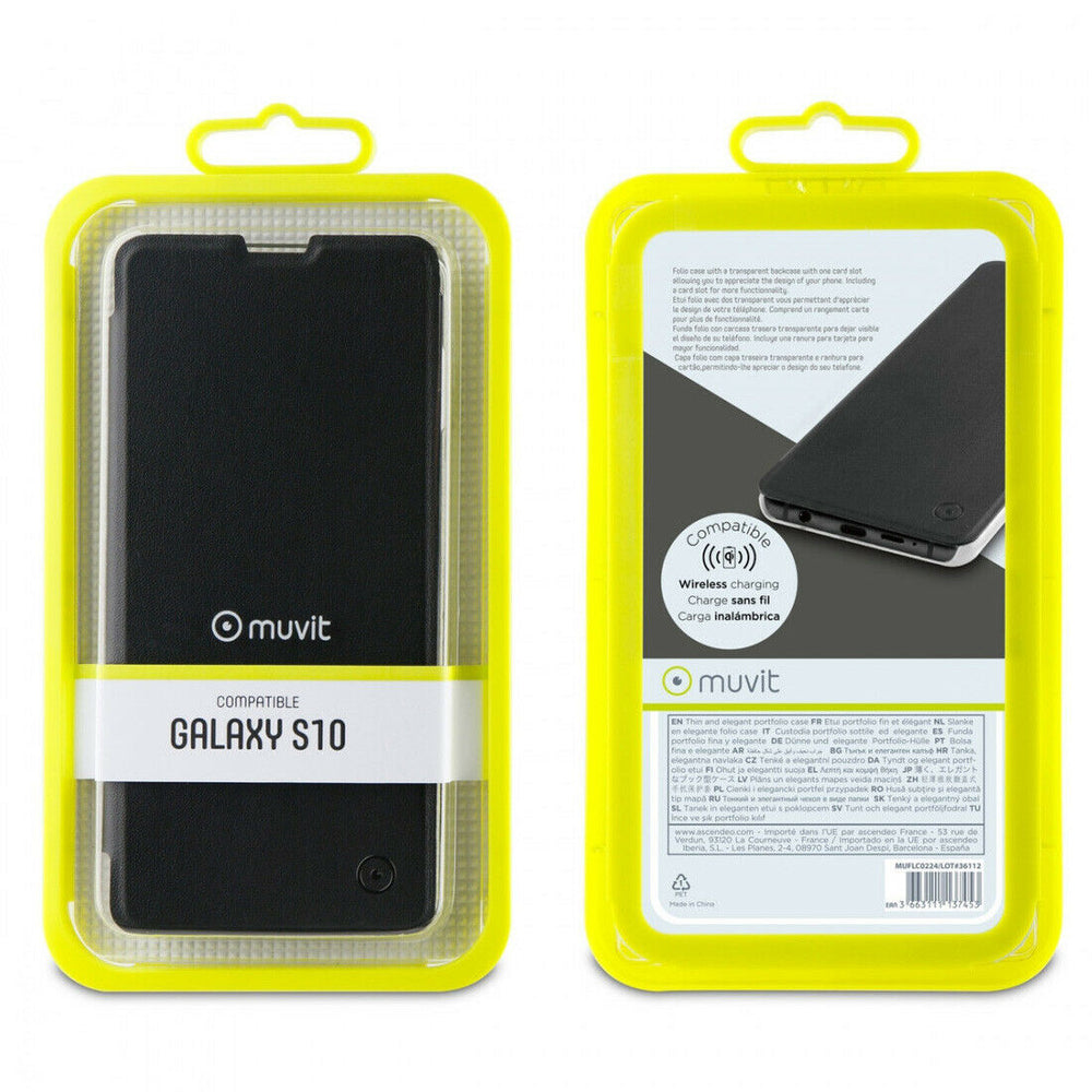 Funda Muvit Folio para Samsung Galaxy S10 negra.