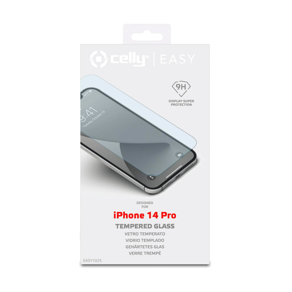 Protector de Pantalla vidrio templado Celly EASY para Apple iPhone 14 Pro
