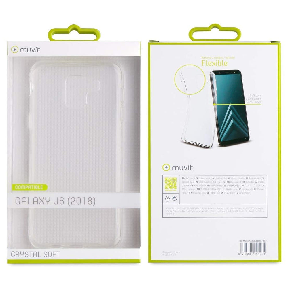 Funda Muvit Cristal Soft para Samsung Galaxy J6 2018 transparente.