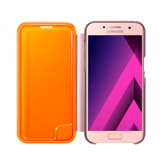 Funda original Samsung Neon Flip Cover para Samsung Galaxy A3 (2017) color rosa