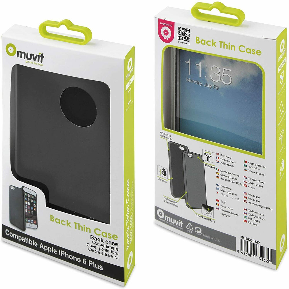 Funda Muvit Ultra-Slim Skin para Apple iPhone 6 Plus negro.