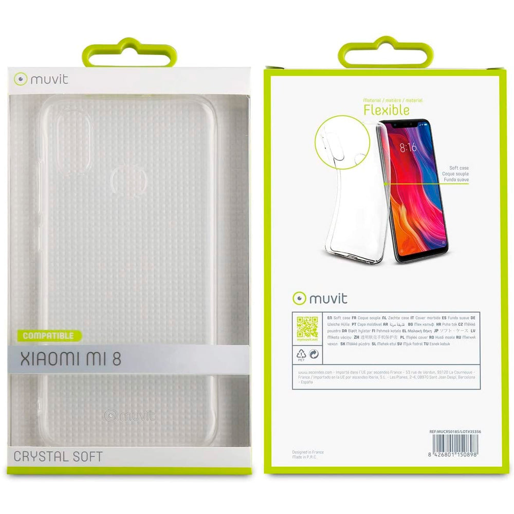 Funda Muvit Cristal Soft para Xiaomi Mi 8 transparente