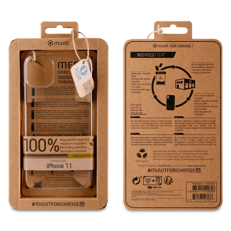 Carcasa Muvit for change para Apple iPhone 11 recycletek transparente Usada.