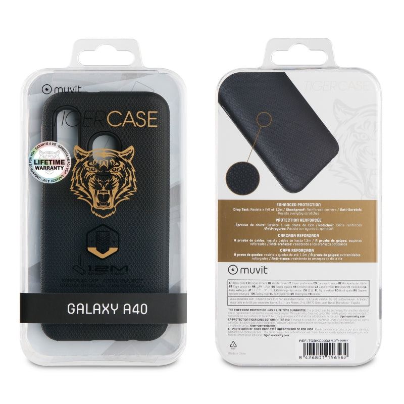 Funda Muvit Tiger Space para Samsung Galaxy A40 shockproof 1,2m transparente.