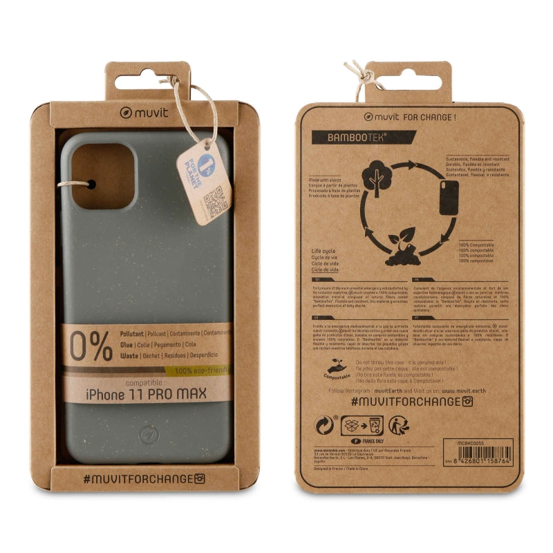 Funda Muvit for Change para Apple iPhone 11 Pro Max bambootek clouds.