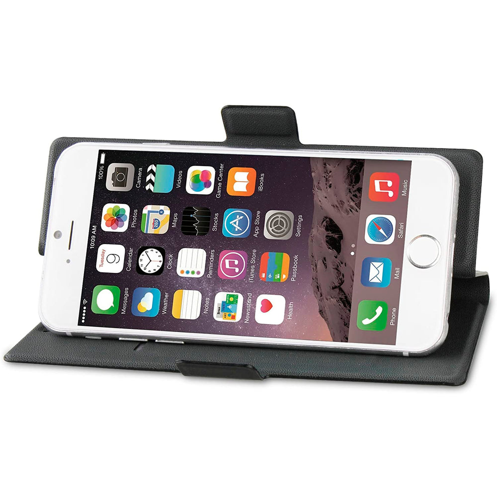 Funda Folio universal Muvit compatible con 4» con función soporte negro.