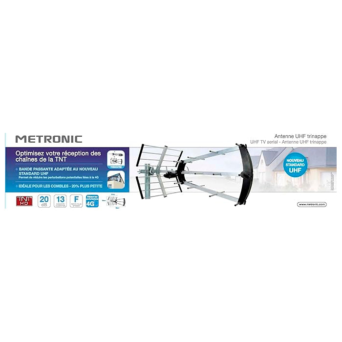 Antena exterior Metronic 415047 UHF 20dB 4K compatible 4G