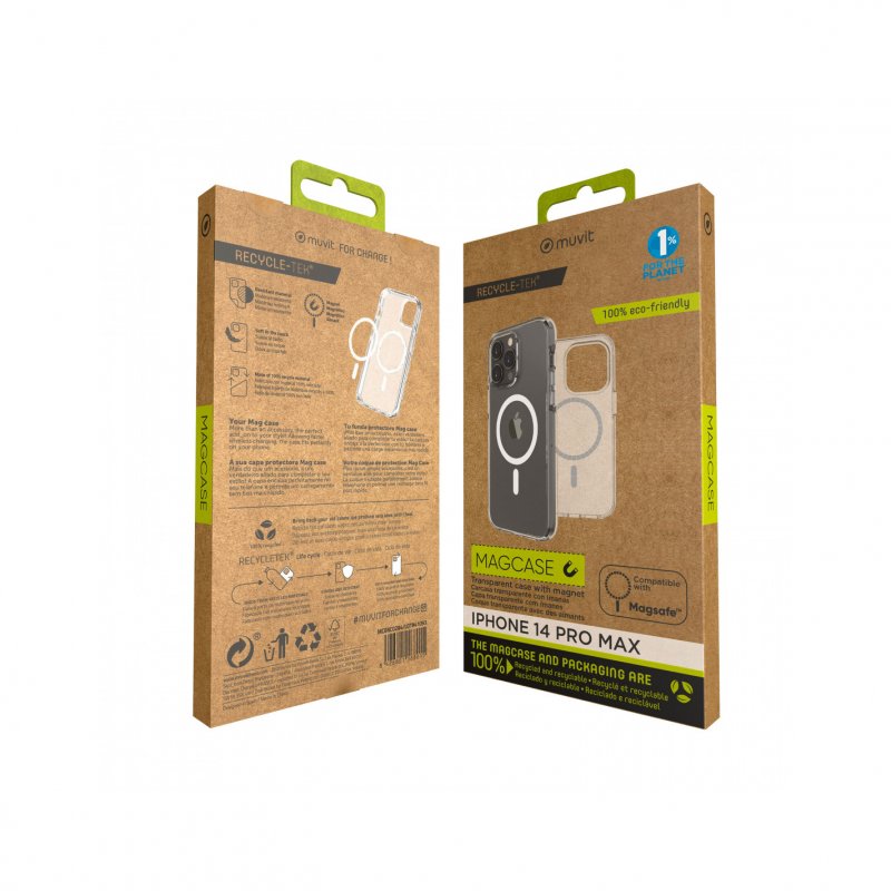Funda Muvit for Change recycletek Magsafe transparente Apple iPhone 14 Pro Max