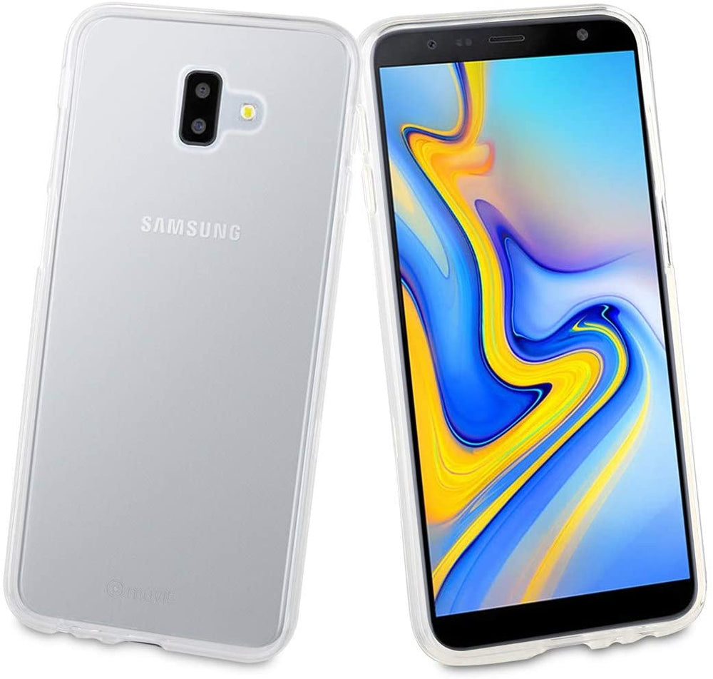 Pack Muvit Samsung Galaxy J6+ funda Cristal Soft transparente + protector vidrio