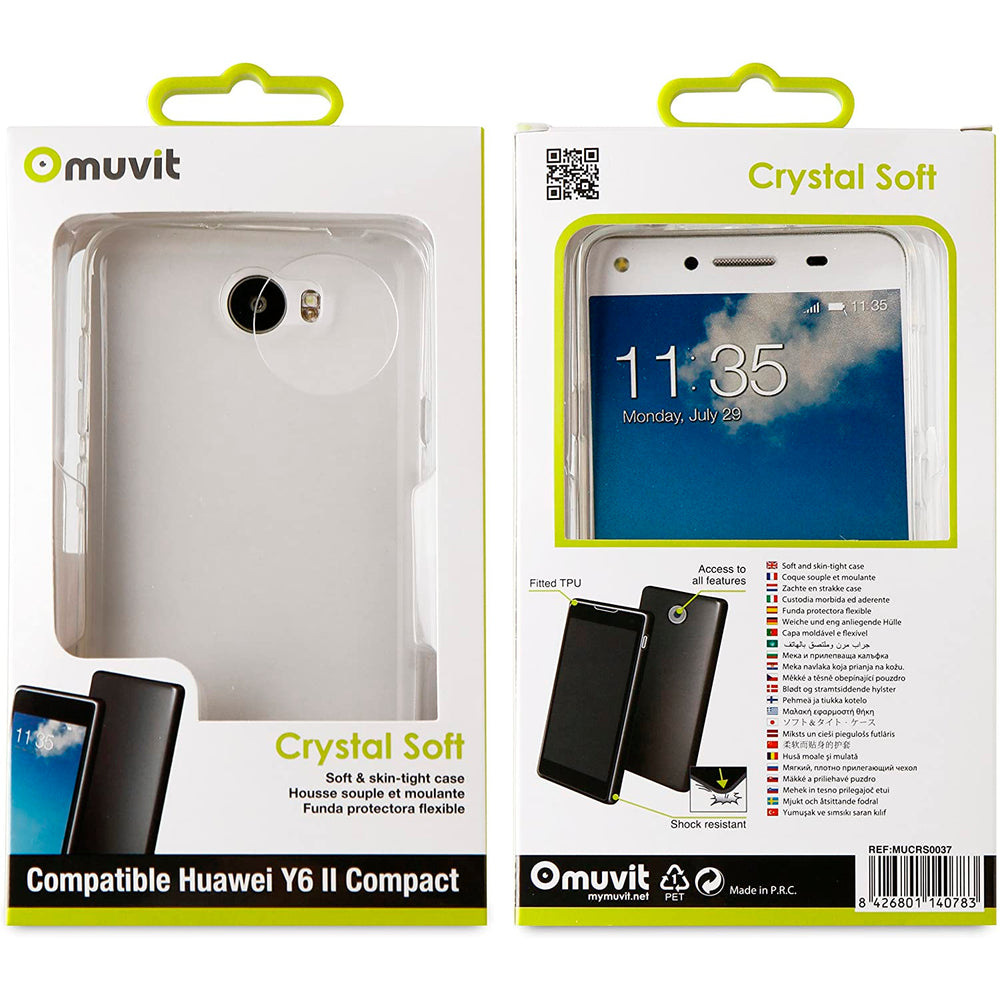 Funda Muvit Crystal Soft para Huawei Y6 II Compact transparente