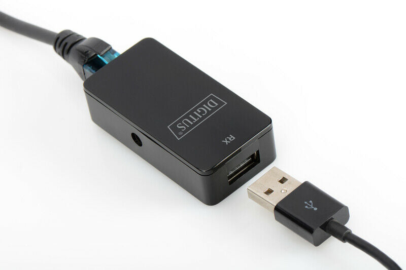 Cable alargador DIGITUS USB 2.0 A RJ-45 Alcance 50 m Usado.