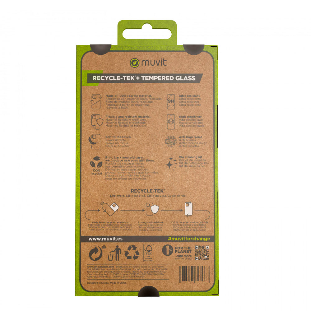Pack Muvit for Change Oppo A98 funda+protector pantalla vidrio templado plano