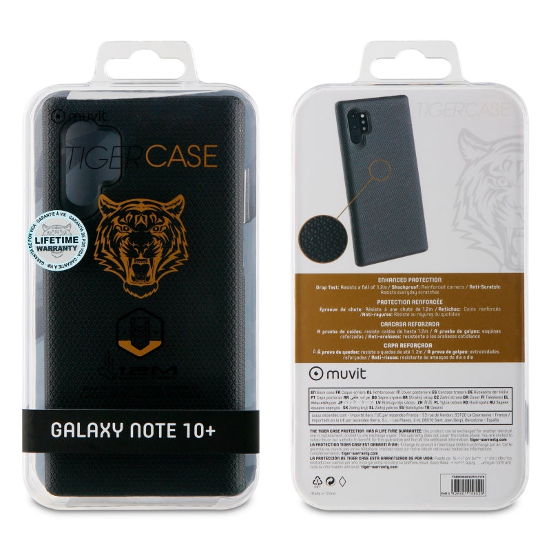 Funda Muvit Tiger Triangle Samsung Galaxy Note 10+/10+ 5g Shockproof 1,2m negra