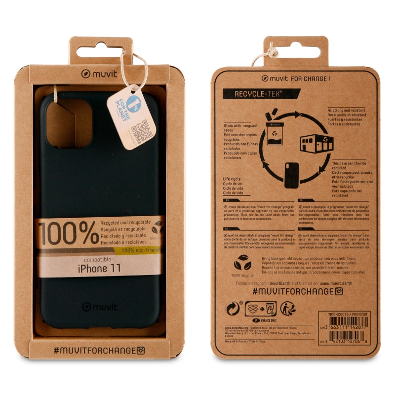 Funda Muvit for Change para Apple iPhone 11 recycletek negra