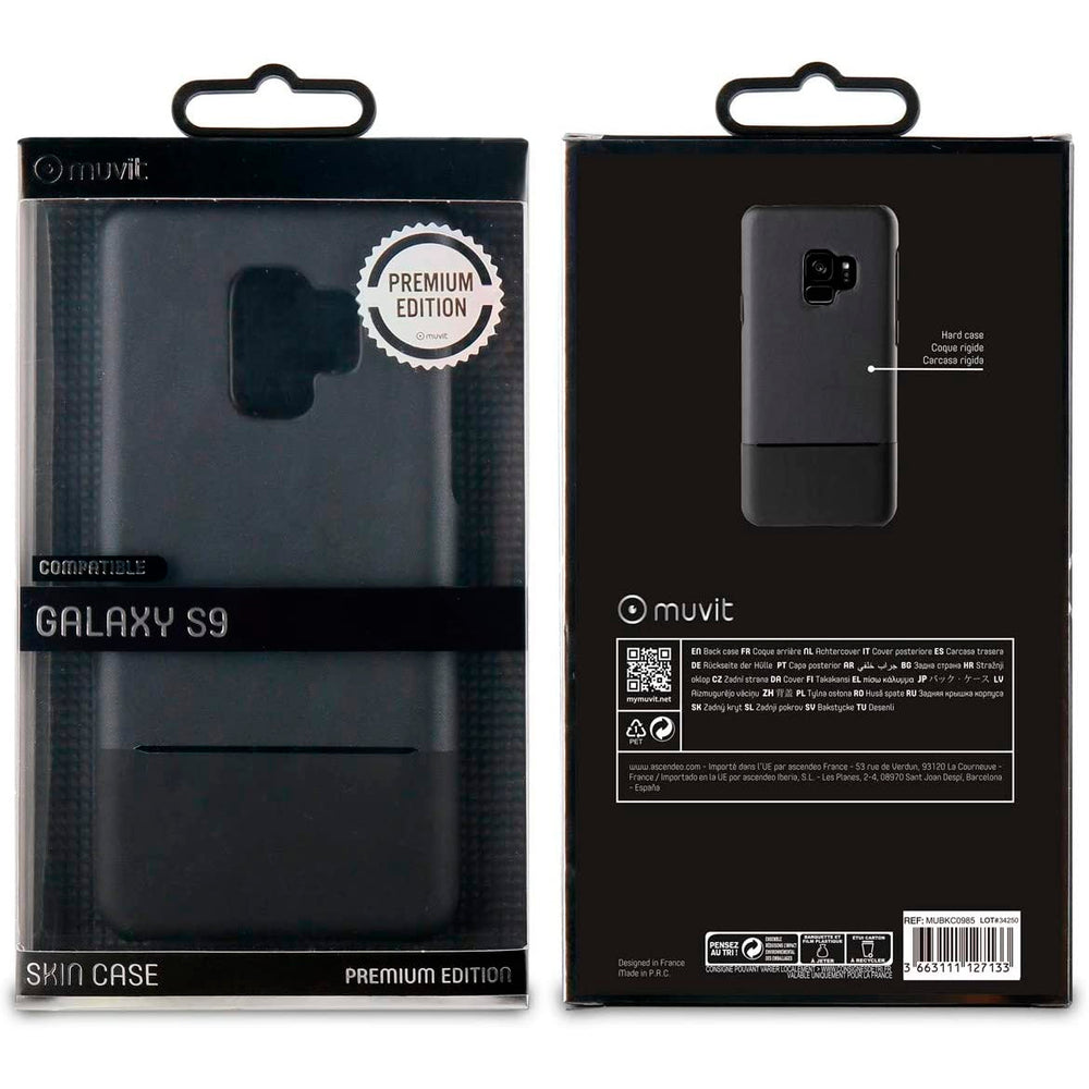 Carcasa Muvit Doble Skin Edición Premium para Samsung Galaxy S9 Negro.