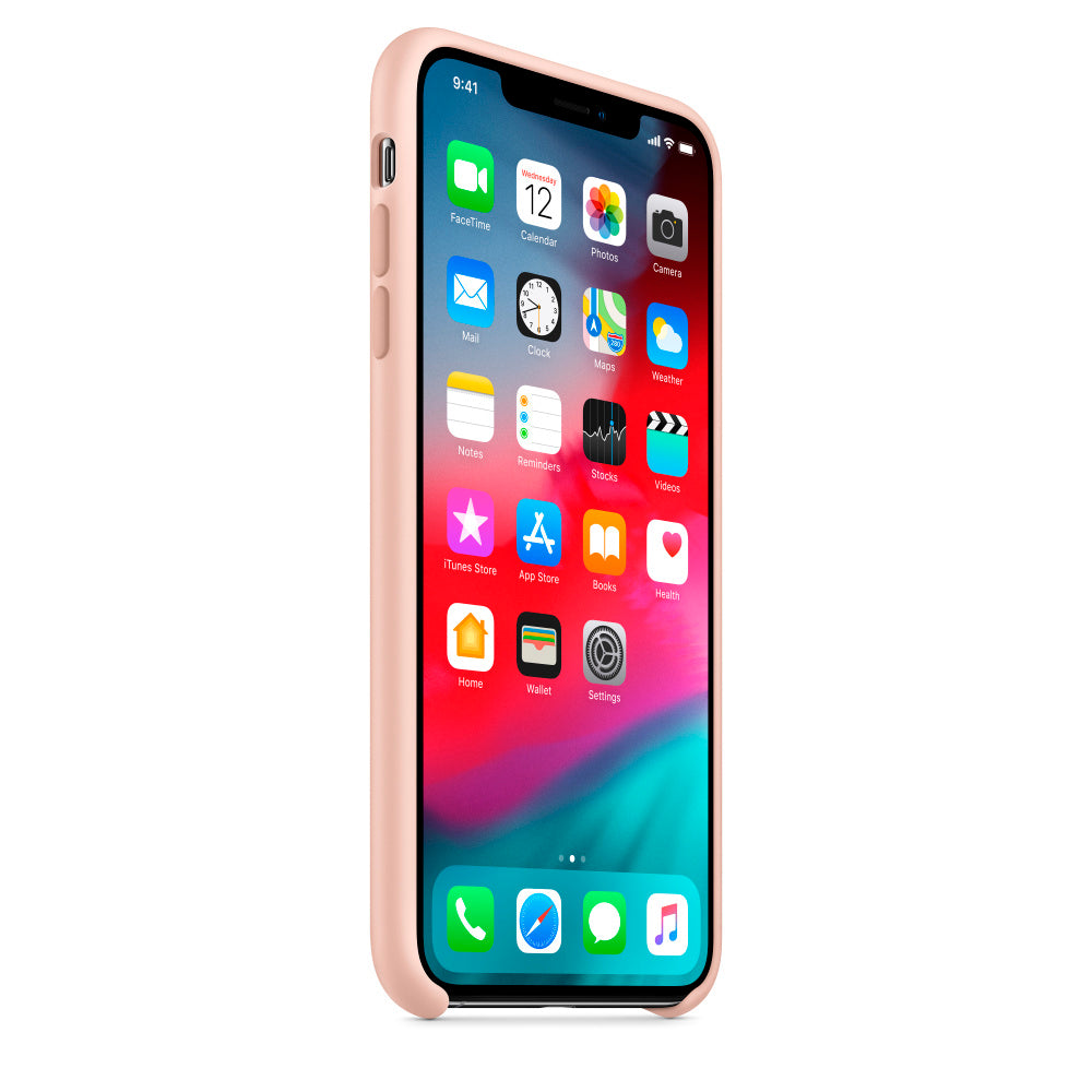Funda original Apple para Apple iPhone XS Max Silicona color rosa arena