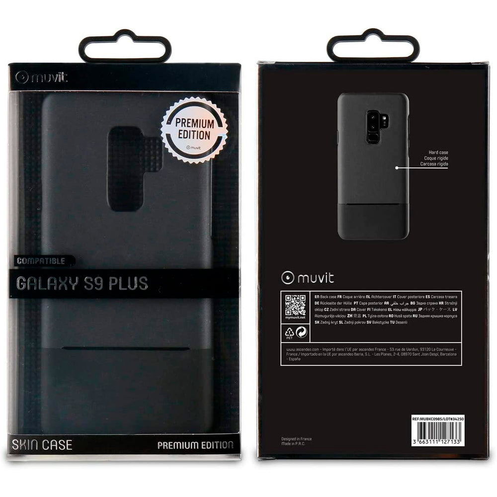 Carcasa Muvit Doble Skin Edición Premium para Samsung Galaxy S9 Plus Negro.