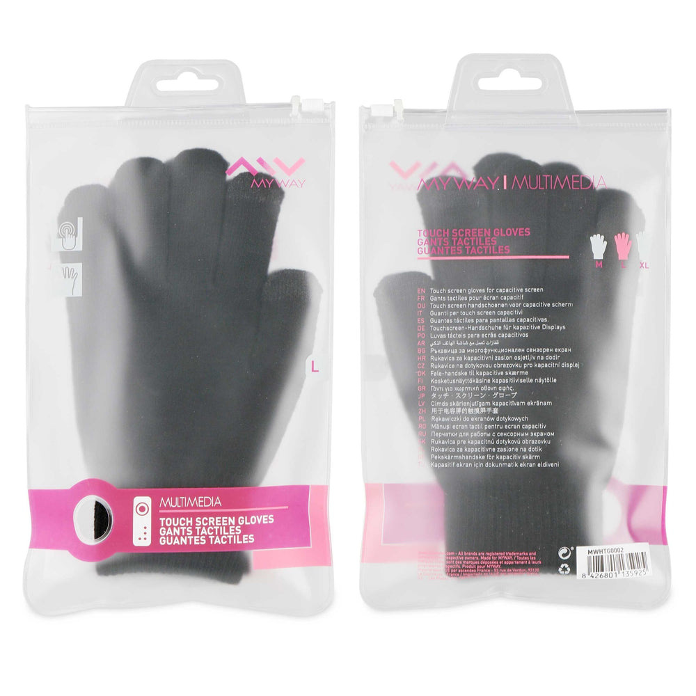 Guantes capacitivos pantalla táctil talla L MyWay color negro MWHTG0002.
