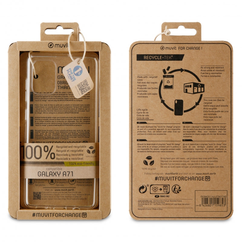 Carcasa Muvit for change para Samsung Galaxy A71 recycletek transparente.
