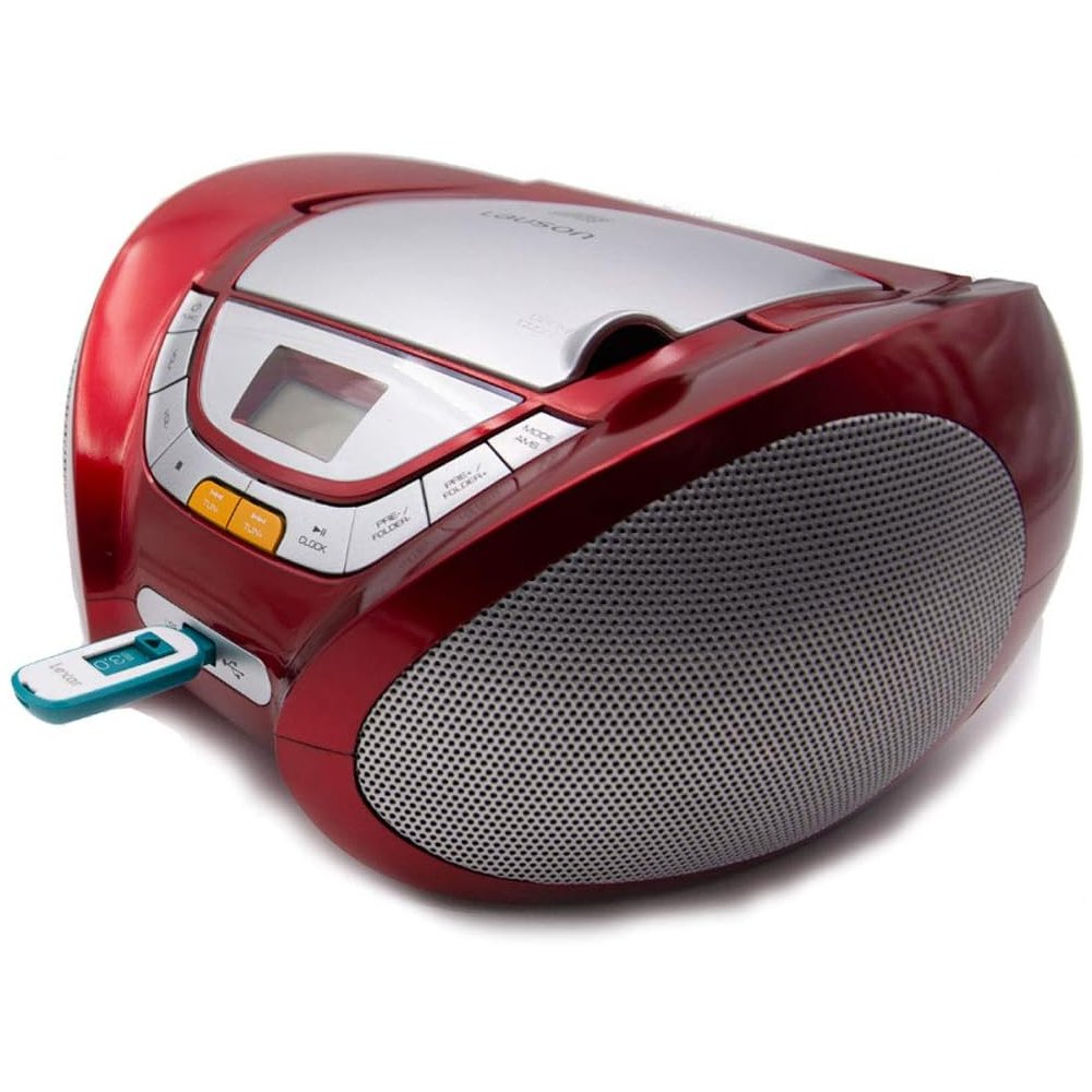 Reproductor CD Lauson CP442 Modern Combo CD/MP3 + Radio FM PLL Rojo