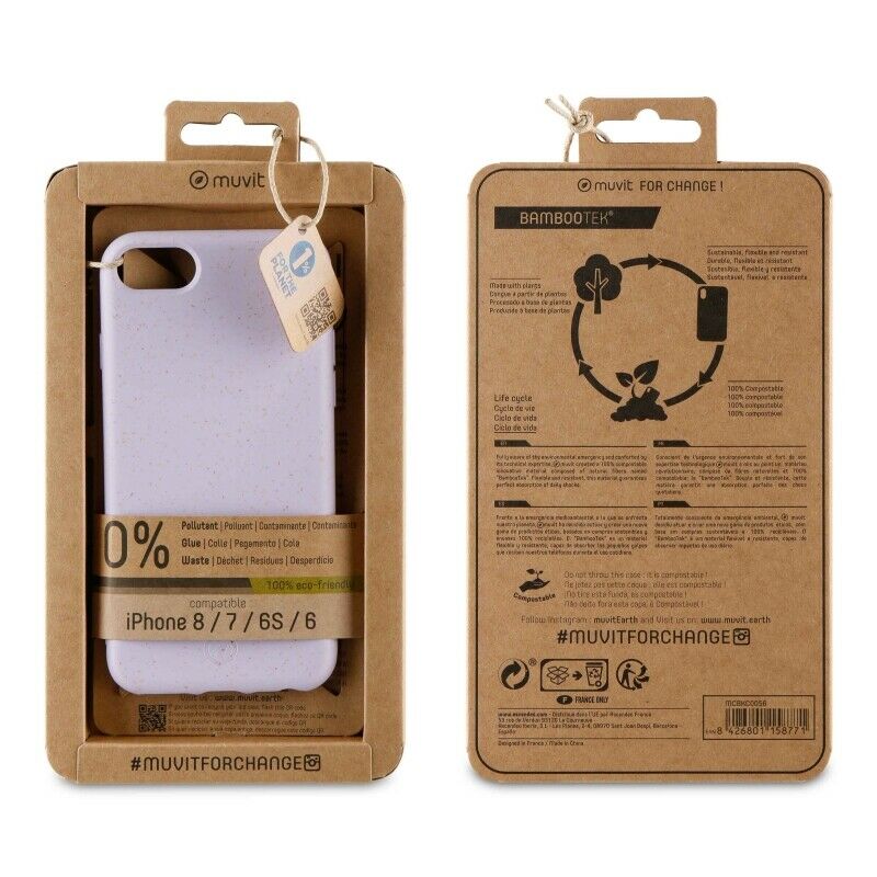 Funda Muvit for Change para Apple iPhone 8/7/6s/6 bambootek lila.