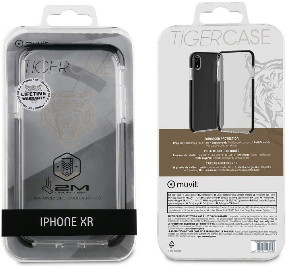 Funda Muvit Tiger Soft para iPhone XR Transparente (NUEVO).