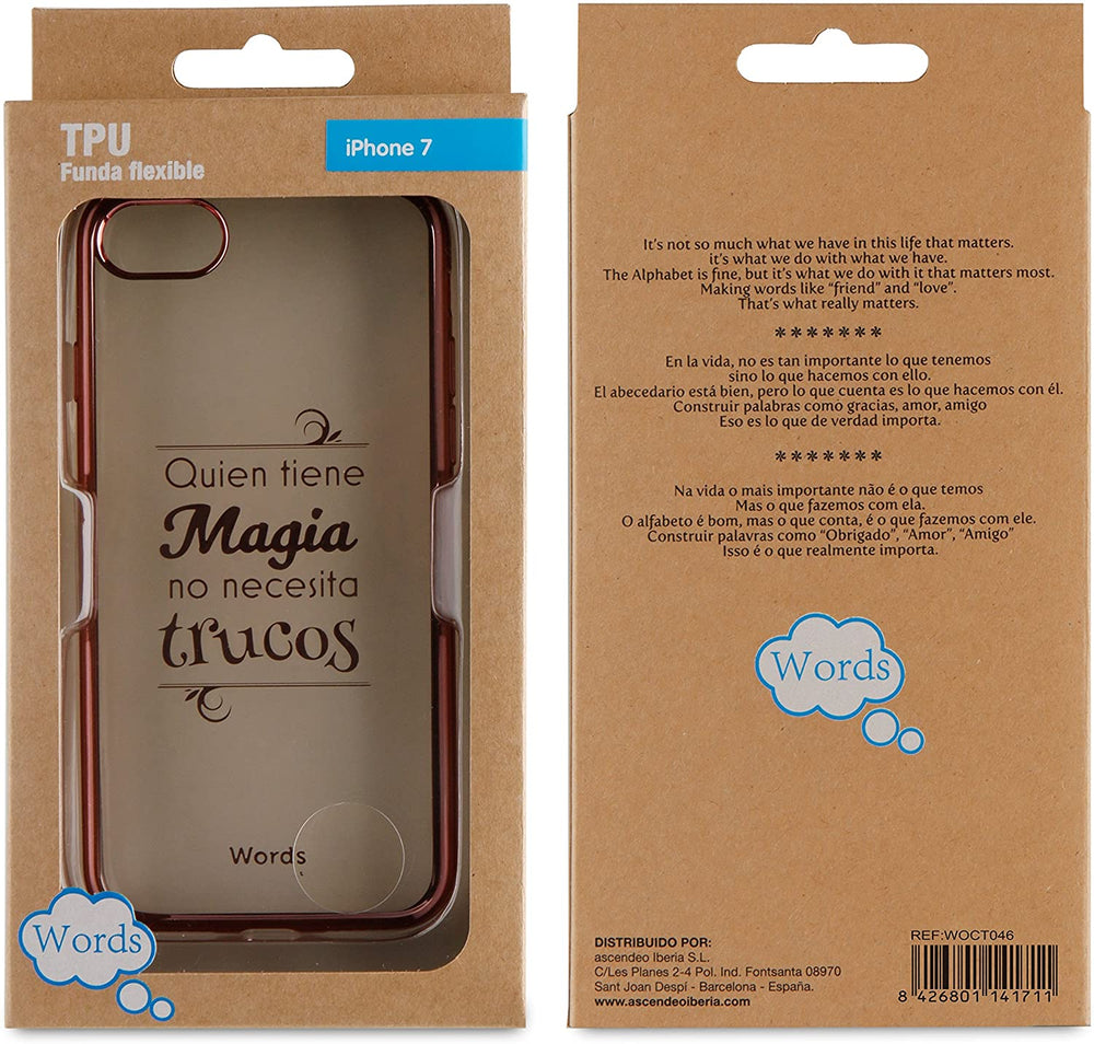Carcasa transparente Words WOCT046 para Apple iPhone 7/8.