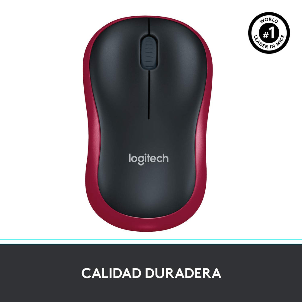 Logitech M185 Ratón inalámbrico Rojo Usado