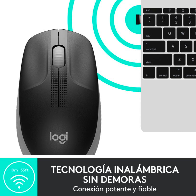 Logitech M190 Ratón Inalámbrico 1000DPI Gris