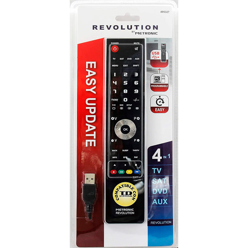Mando a Distancia Universal 4 en 1 Metronic 495327 negro