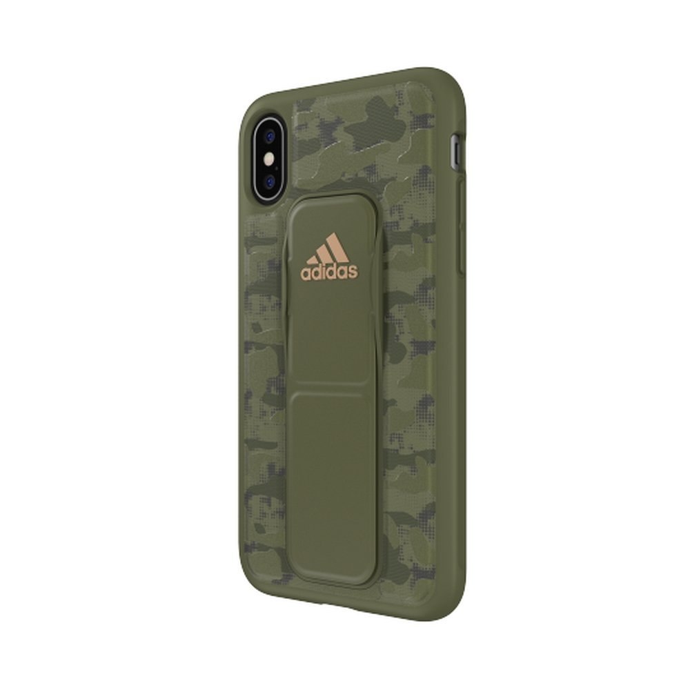 Carcasa Adidas SP Grip CAMO para Apple iPhone X/Xs color camuflaje oliva.
