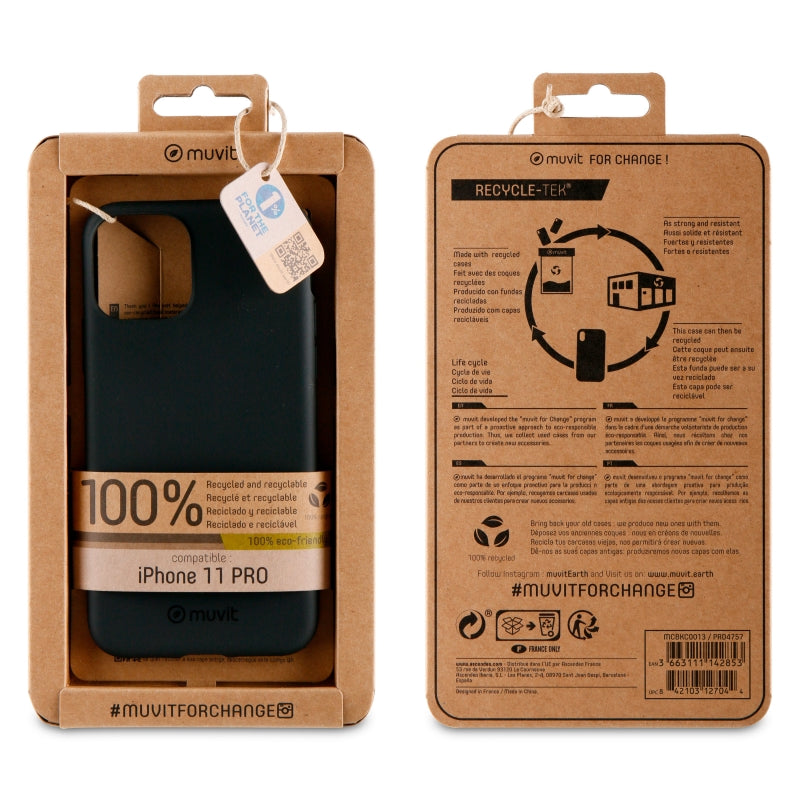 Funda Muvit for Change para Apple iPhone 11 Pro recycletek negra.