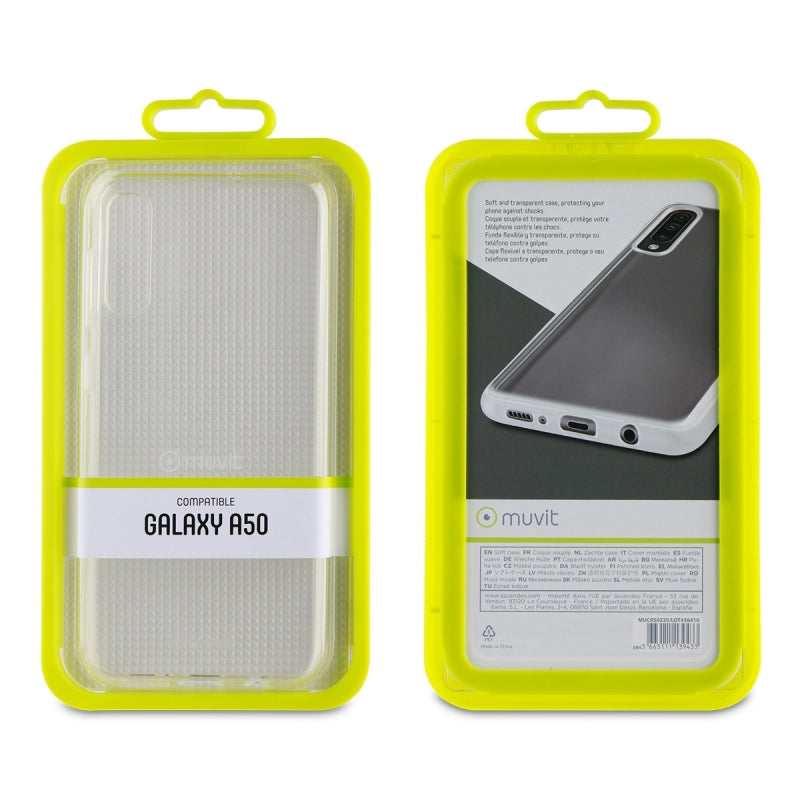 Carcasa Muvit Cristal Soft para Samsung Galaxy A50s/A30s/A50 transparente.