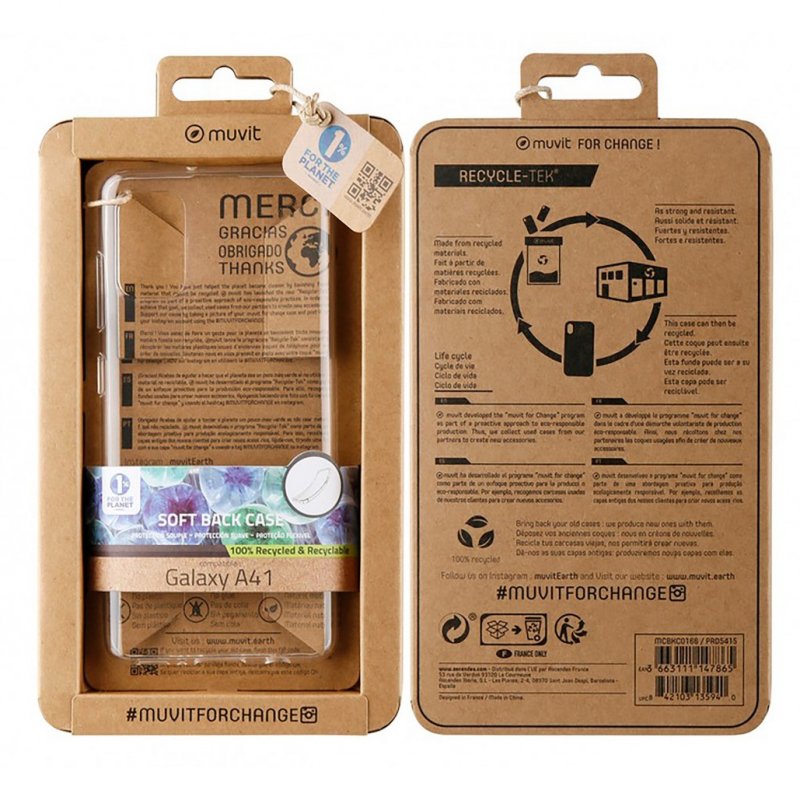 Funda Muvit for Change para Samsung Galaxy A41 recicletek transparente