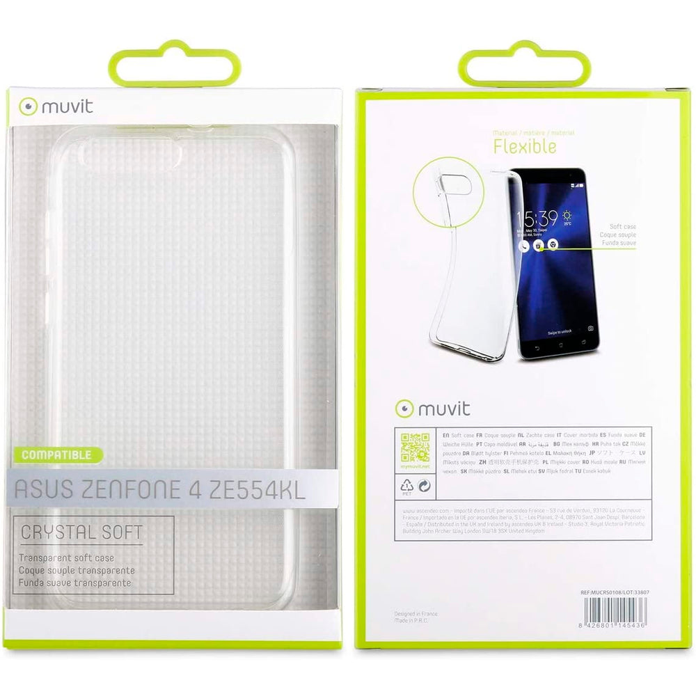Funda Muvit Crystal Soft para ASUS Zenfone 4 transparente.