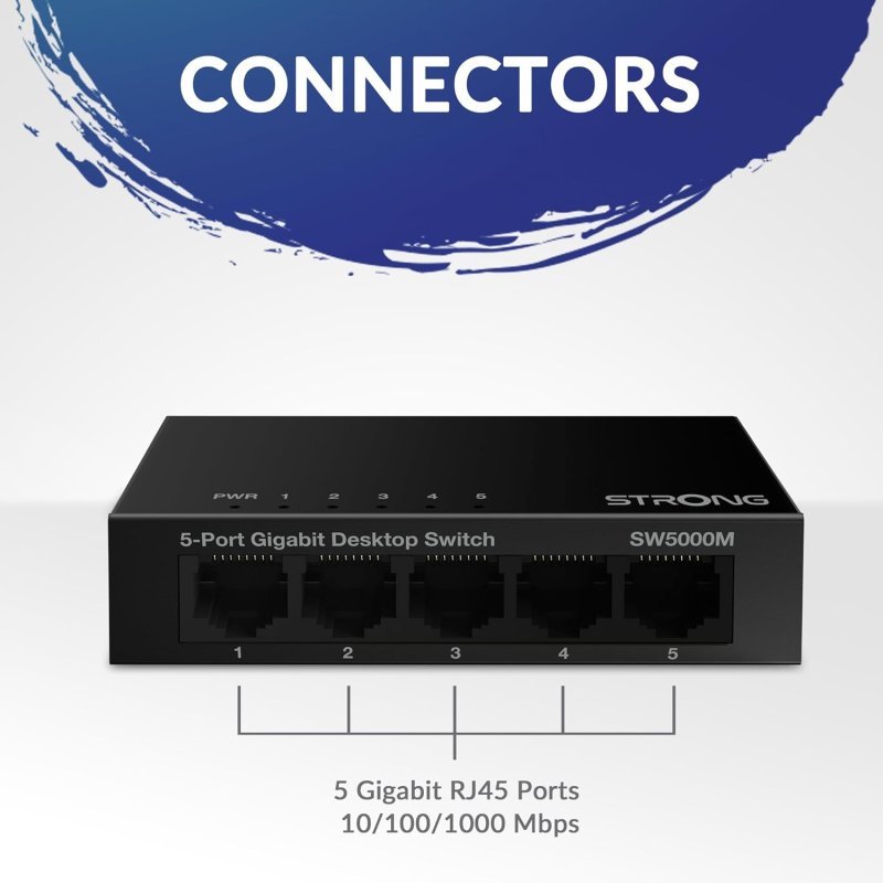 Switch Strong SW5000M Gigabit de 5 Puertos Usado **Sin embalaje original**