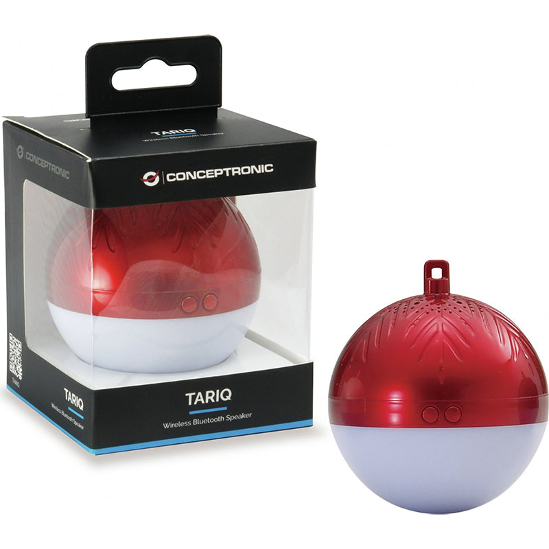 Altavoz portátil Conceptronic Bluetooth Tariq Bola De Navidad Con Luz LED roja